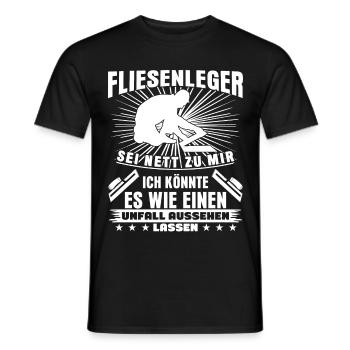 Fliesenleger lustiger Fliesen Spruch - Männer T-Shirt - Schwarz - Vorne - AI Model Male 178 light (178cm)