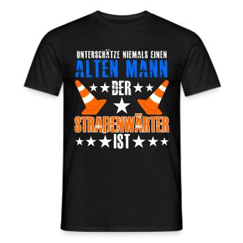 Straßenwärter lustiger Straßenbau Spruch - Männer T-Shirt - Schwarz - Vorne - AI Model Male 178 light (178cm)