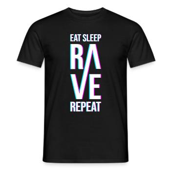 Eat Sleep Rave Repeat Cadeau - T-shirt homme - noir - Devant - AI Model Male 178 light (178cm)