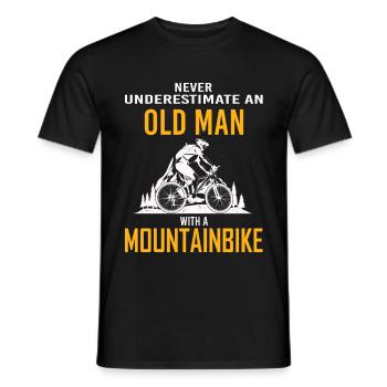 never underestimate, funny saying - Men's T-Shirt - black - Front - AI Model Male 178 light (178cm)