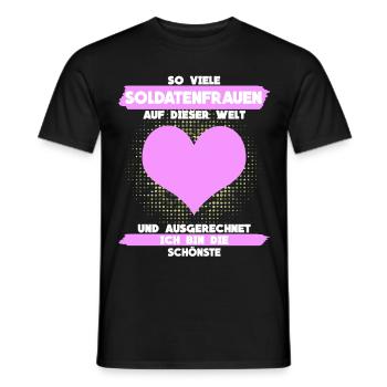 Soldatenfrau Soldaten Spruch Witz - Männer T-Shirt - Schwarz - Vorne - AI Model Male 178 light (178cm)