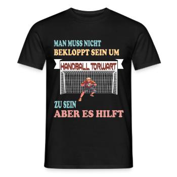 Handball Torwart - Lustiger Spruch - Männer T-Shirt - Schwarz - Vorne - AI Model Male 178 light (178cm)