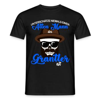 Grantler Spruch bayrisch - Alter Mann - Männer T-Shirt - Schwarz - Vorne - AI Model Male 178 light (178cm)