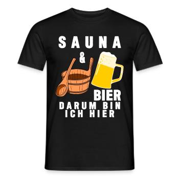 Sauna Spruch lustig - Bier - Männer T-Shirt - Schwarz - Vorne - AI Model Male 178 light (178cm)