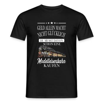 Geld allein macht nicht Glücklich - Männer T-Shirt - Schwarz - Vorne - AI Model Male 178 light (178cm)