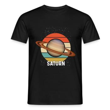 planète saturne - T-shirt homme - noir - Devant - AI Model Male 178 light (178cm)