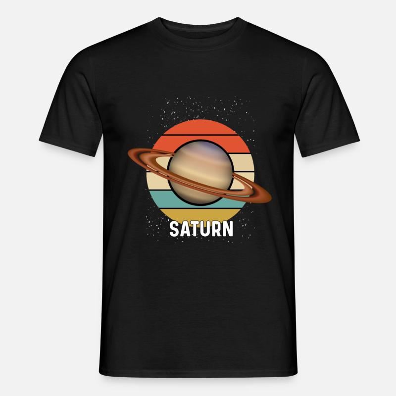 Planet Saturn - Männer T-Shirt - Schwarz
