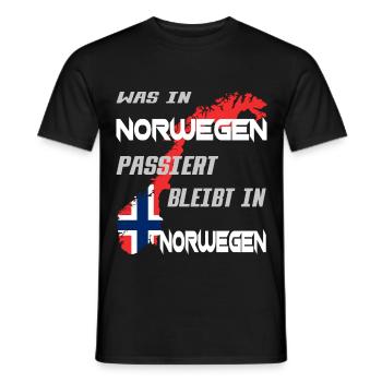 NORWEGEN ANGELN - Männer T-Shirt - Schwarz - Vorne - AI Model Male 178 light (178cm)
