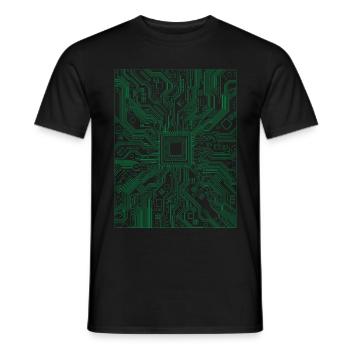 PROCESSEUR Ordinateur-carte mère Informaticien - T-shirt homme - noir - Devant - AI Model Male 178 light (178cm)