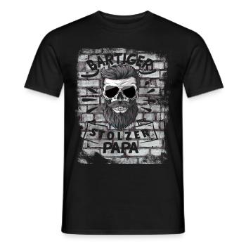 Papa stolz Bart Bärtiger Papa Bärtiger stolze - Männer T-Shirt - Schwarz - Vorne - AI Model Male 178 light (178cm)
