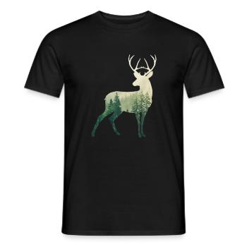 Hirsch - Männer T-Shirt - Schwarz - Vorne - AI Model Male 178 light (178cm)