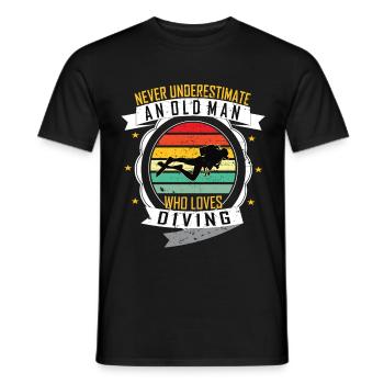 Tauchen alten Mann lustiger Spruch - Männer T-Shirt - Schwarz - Vorne - AI Model Male 178 light (178cm)