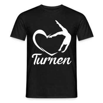 Turnen Handstand Herz - Männer T-Shirt - Schwarz - Vorne - AI Model Male 178 light (178cm)