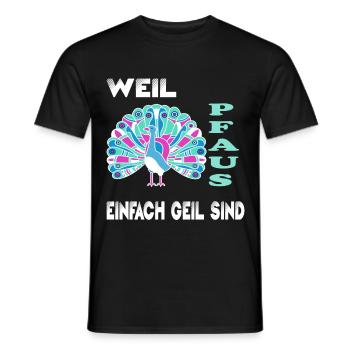 Pfau Pfaus Pfauen - Männer T-Shirt - Schwarz - Vorne - AI Model Male 178 light (178cm)