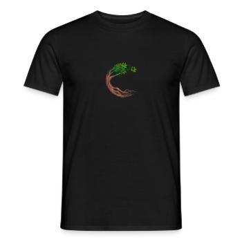 Round Tree Circular World Tree - Men's T-Shirt - black - Front - AI Model Male 178 light (178cm)