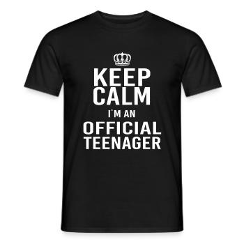 Keep Calm i am an official Teenager - T-shirt homme - noir - Devant - AI Model Male 178 light (178cm)
