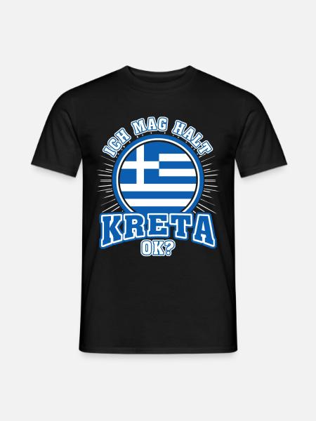 Kreta Urlaub Griechenland - Männer T-Shirt - Schwarz