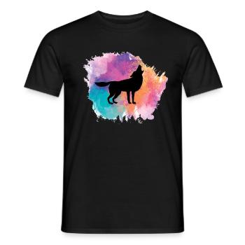 Wolf Dog Animal Wolves Pack Wilderness Forest Animals - Men's T-Shirt - black - Front - AI Model Male 178 light (178cm)