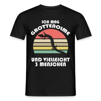 Grottenolm Grottenolme Spruch Retro - Männer T-Shirt - Schwarz - Vorne - AI Model Male 178 light (178cm)