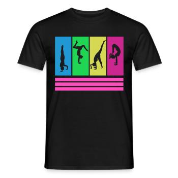 Handstand Gymnastics Retro - Men's T-Shirt - black - Front - AI Model Male 178 light (178cm)