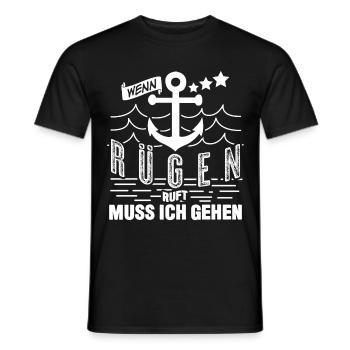 Rügen ruft - Männer T-Shirt - Schwarz - Vorne - AI Model Male 178 light (178cm)
