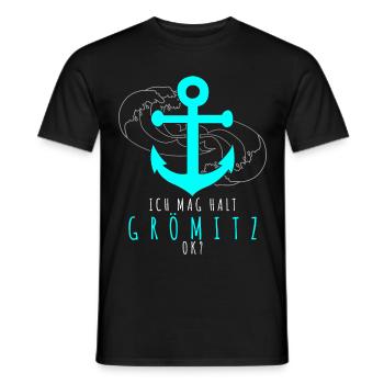 Grömitz Spruch - Männer T-Shirt - Schwarz - Vorne - AI Model Male 178 light (178cm)