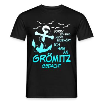 Grömitz Spruch mit Anker - Männer T-Shirt - Schwarz - Vorne - AI Model Male 178 light (178cm)