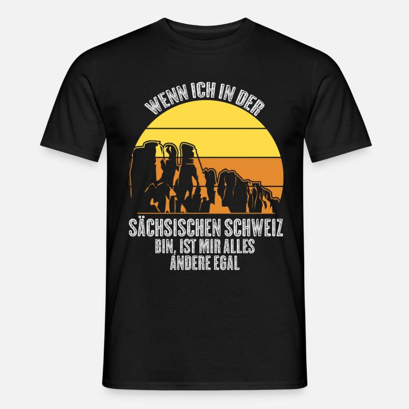 Sächsische Schweiz Retro Spruch - Männer T-Shirt - Schwarz