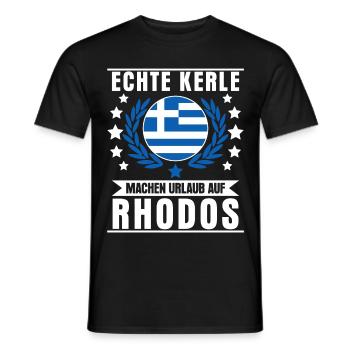 Rhodos Urlaub Spruch - Männer T-Shirt - Schwarz - Vorne - AI Model Male 178 light (178cm)