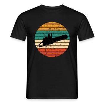 Bûcheron forestier bois scie à chaîne - T-shirt homme - noir - Devant - AI Model Male 178 light (178cm)