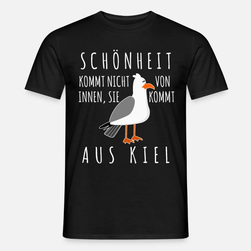Kiel Spruch Witz Möwe - Männer T-Shirt - Schwarz