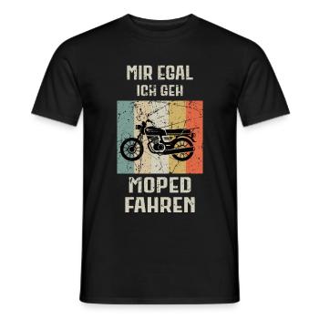 Moped Mopedfahrer Motorrad Zweirad - Männer T-Shirt - Schwarz - Vorne - AI Model Male 178 light (178cm)