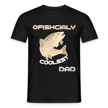 Fisch Fischer Bachforelle Forelle Papa Angler - Männer T-Shirt - Schwarz - Vorne - AI Model Male 178 light (178cm)