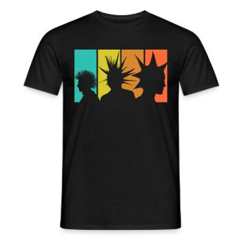 Punk retro - Men's T-Shirt - black - Front - AI Model Male 178 light (178cm)