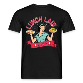 Lunch Lady I Mittagessen Lady - Men's T-Shirt - black - Front - AI Model Male 178 light (178cm)
