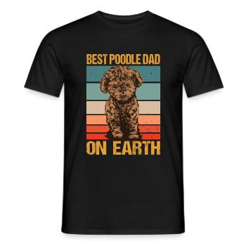 Caniche Poodle Dog Chien Amateur de chien Cadeau - T-shirt homme - noir - Devant - AI Model Male 178 light (178cm)
