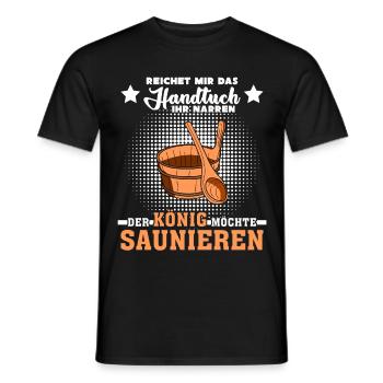 Sauna Handtuch Spruch lustig - Männer T-Shirt - Schwarz - Vorne - AI Model Male 178 light (178cm)