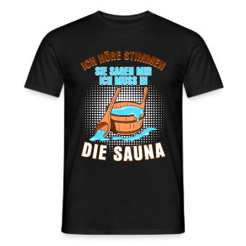 Sauna Spruch Wellness Saunameister Witz - Männer T-Shirt - Schwarz - Vorne - AI Model Male 178 light (178cm)