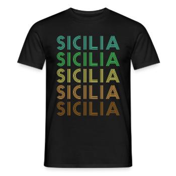 Sicily Retro Sicilia - Men's T-Shirt - black - Front - AI Model Male 178 light (178cm)