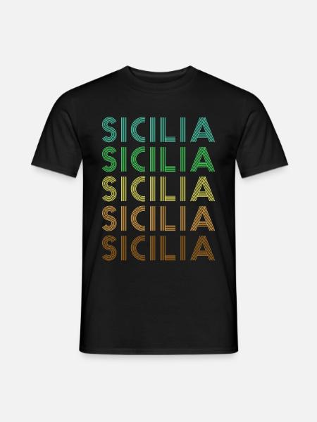 Sizilien Retro Sicilia - Männer T-Shirt - Schwarz