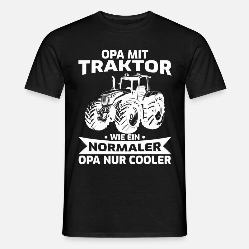 Opa Geschenk Landwirt Bauer Großvater Traktor - Männer T-Shirt - Schwarz