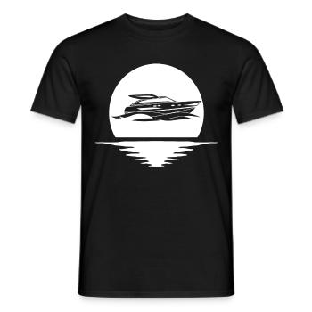 Motorboat Boat Captain Boating - Men's T-Shirt - black - Front - AI Model Male 178 light (178cm)