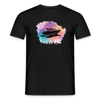 Motorboat Boat Captain Boating - Men's T-Shirt - black - Front - AI Model Male 178 light (178cm)