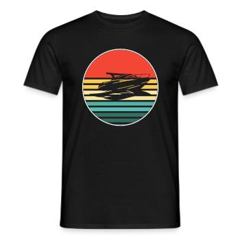 Motorboat Boat Captain Boating - Men's T-Shirt - black - Front - AI Model Male 178 light (178cm)