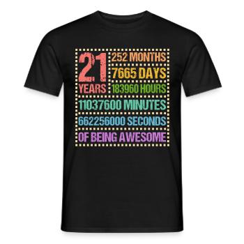 21 Years Twenty-First Birthday Gift - Men's T-Shirt - black - Front - AI Model Male 178 light (178cm)