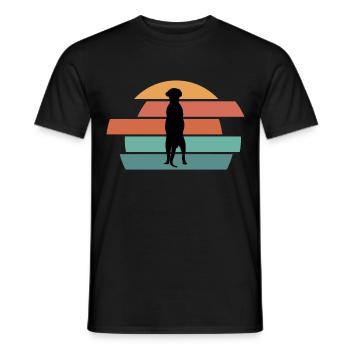 Meerkat Animal Africa Nature Meerkat Safari Zoo - Men's T-Shirt - black - Front - AI Model Male 178 light (178cm)