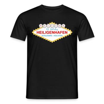 Heiligenhafen Schild Souvenir - Männer T-Shirt - Schwarz - Vorne - AI Model Male 178 light (178cm)