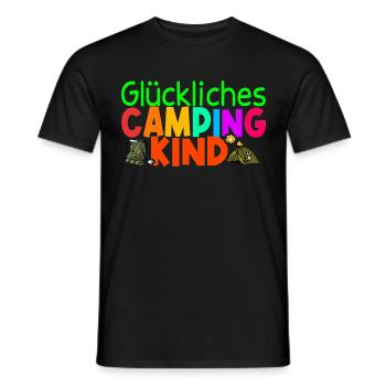 Camping Kinder Zubehör Camper Geschenk - Männer T-Shirt - Schwarz - Vorne - AI Model Male 178 light (178cm)