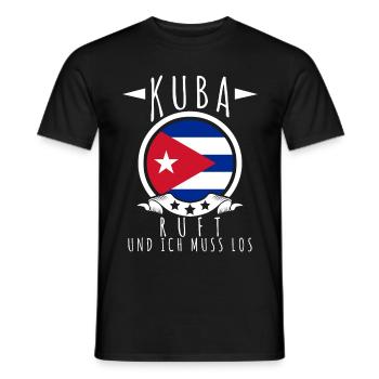 La Havane Cuba lance le drapeau de Cuba - T-shirt homme - noir - Devant - AI Model Male 178 light (178cm)