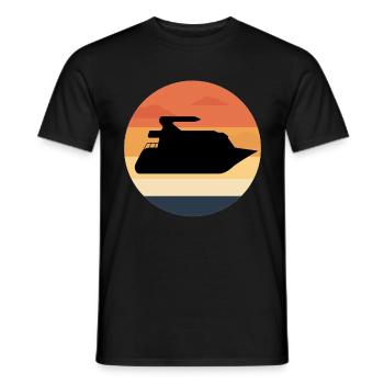 Motorboat Boat Captain Boating - Men's T-Shirt - black - Front - AI Model Male 178 light (178cm)